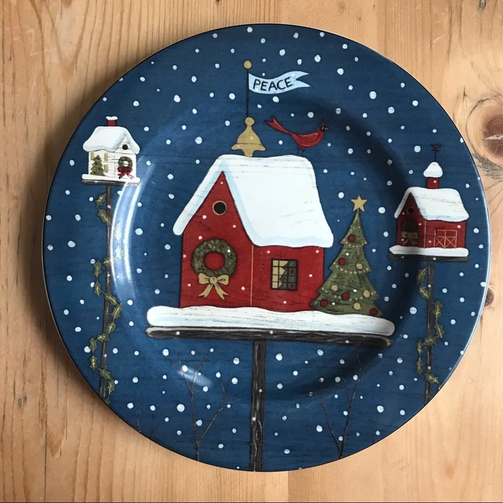 2/$30 Warren Kimble Sakura Casual Oneida HOME FOR THE HOLIDAYS ‘01 8.5” Plate